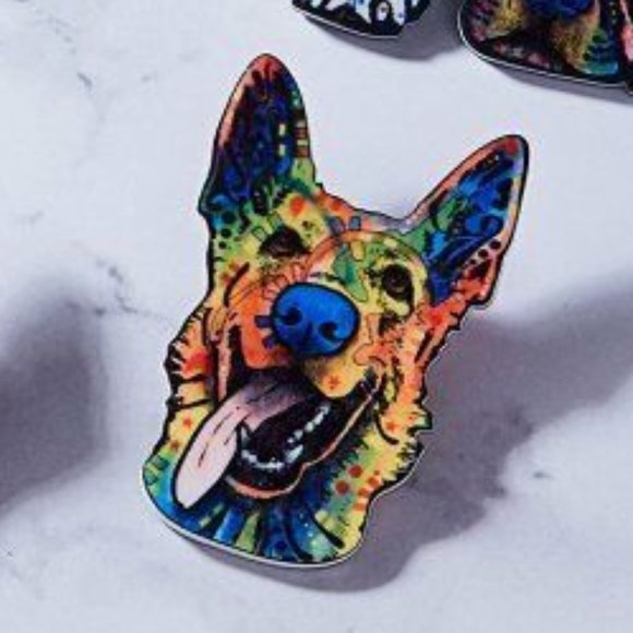 NWOT German Shepherd Dog Rainbow Pin - Picture 4 of 5